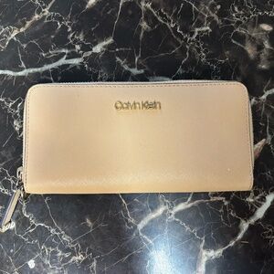 Calvin Klein Saffiano Leather Zip-Around Wallet